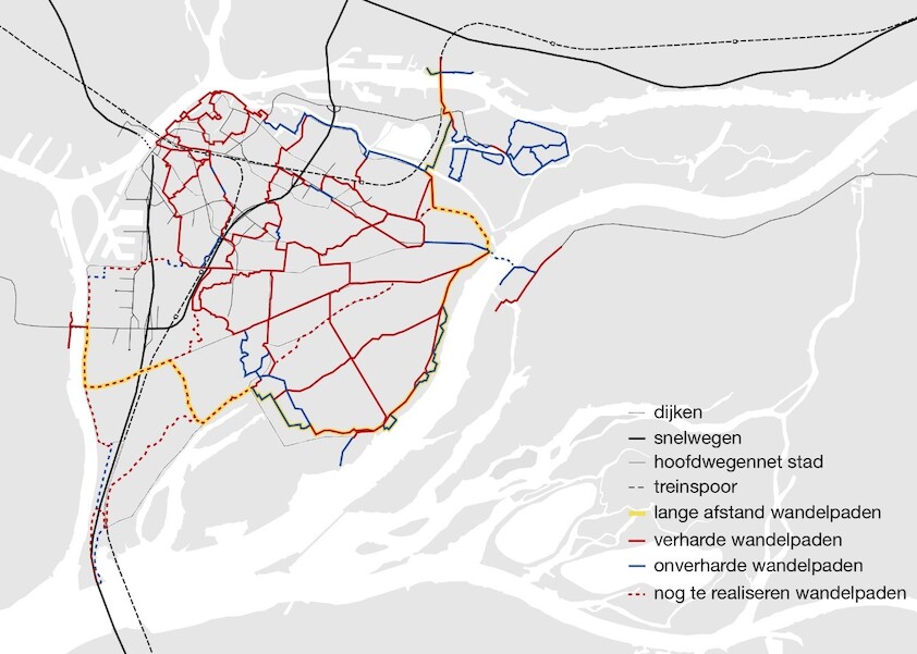 fig. 4.29 recreatief wandelroutenetwerk