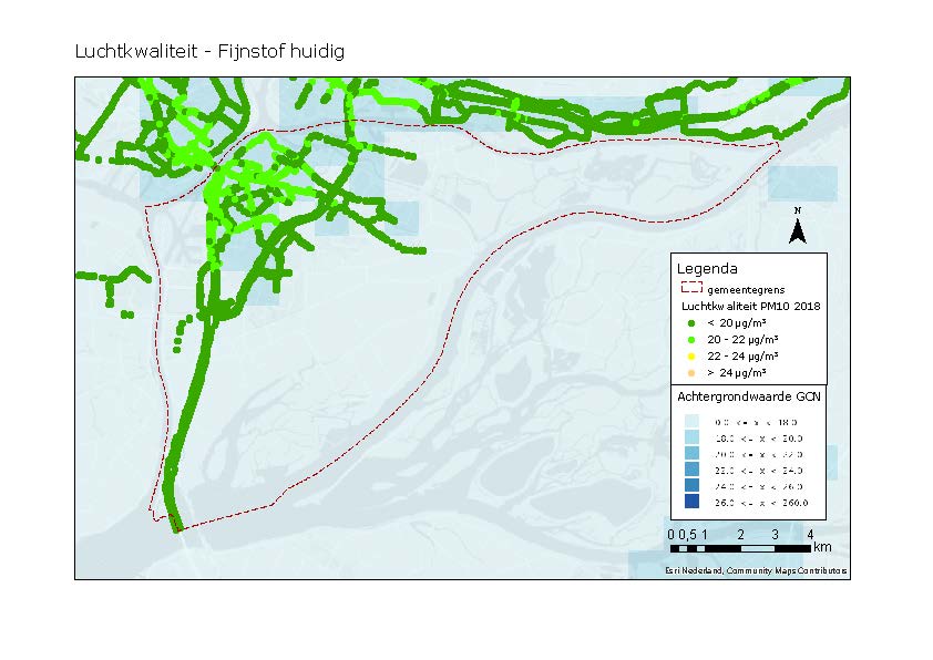 fig. 4.13 Luchtkwaliteit - Fijnstof huidig