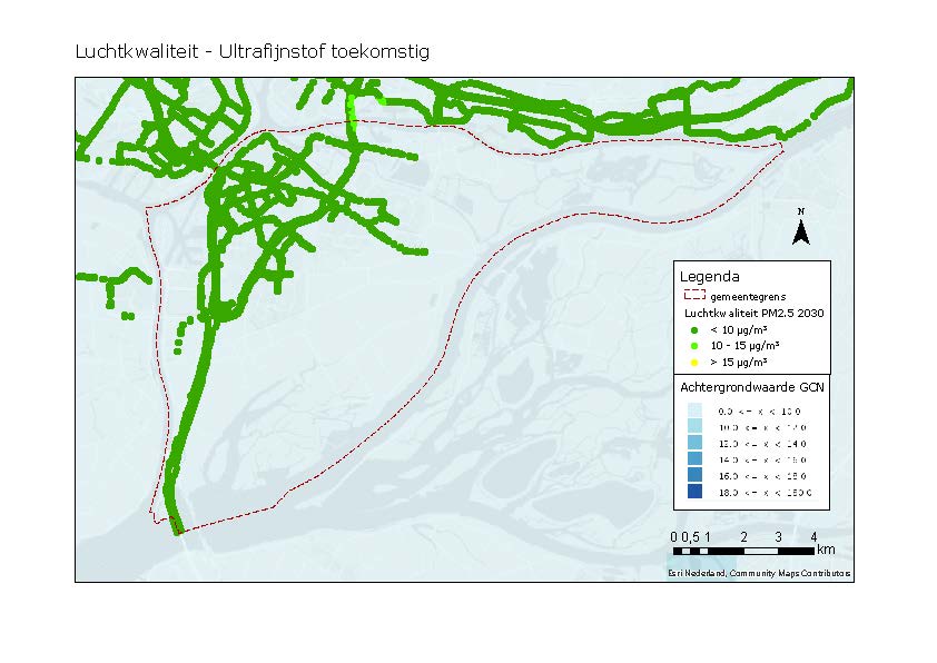 fig. 4.16 Luchtkwaliteit - Ultrafijnstof toekomstig